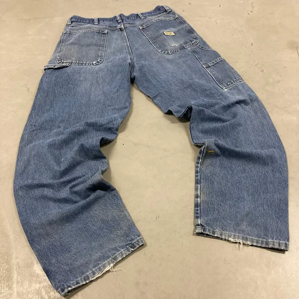 vintage baggy y2k wrangler carpenter cargo jeans 34x32